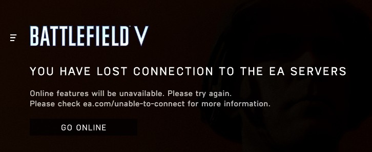 is battlefield v offline on pc? I can't connect. : r/BattlefieldV