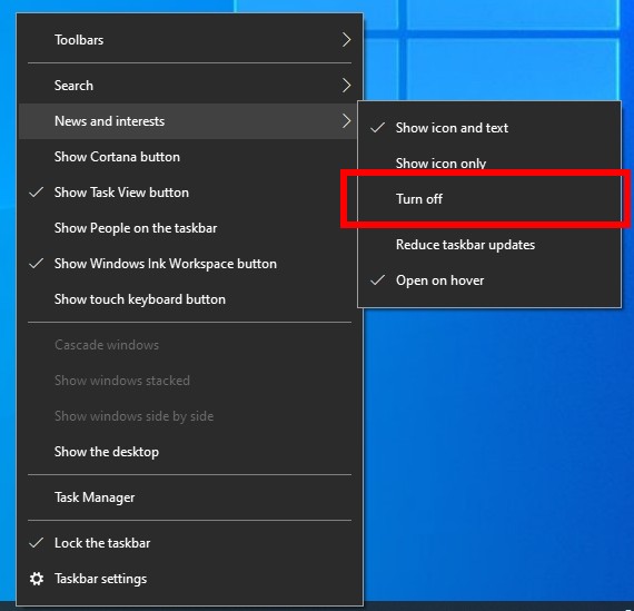 How To Disable News And Interests On Taskbar Windows 10 Valibyte