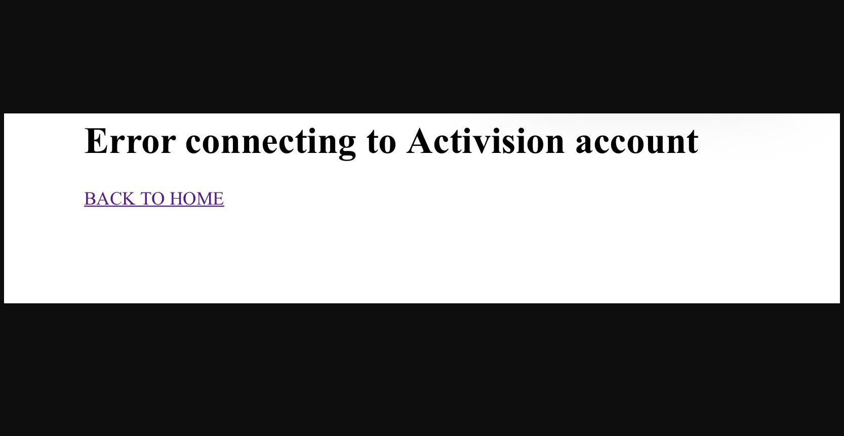 Error Connecting to Activision Account: How to Fix